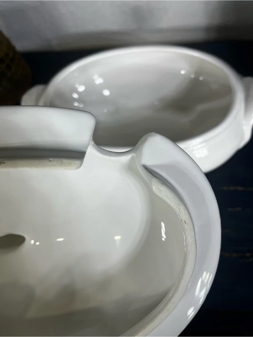 Classic White Porcelain Covered Soup Tureen with Ladle Loucartes, Portugal